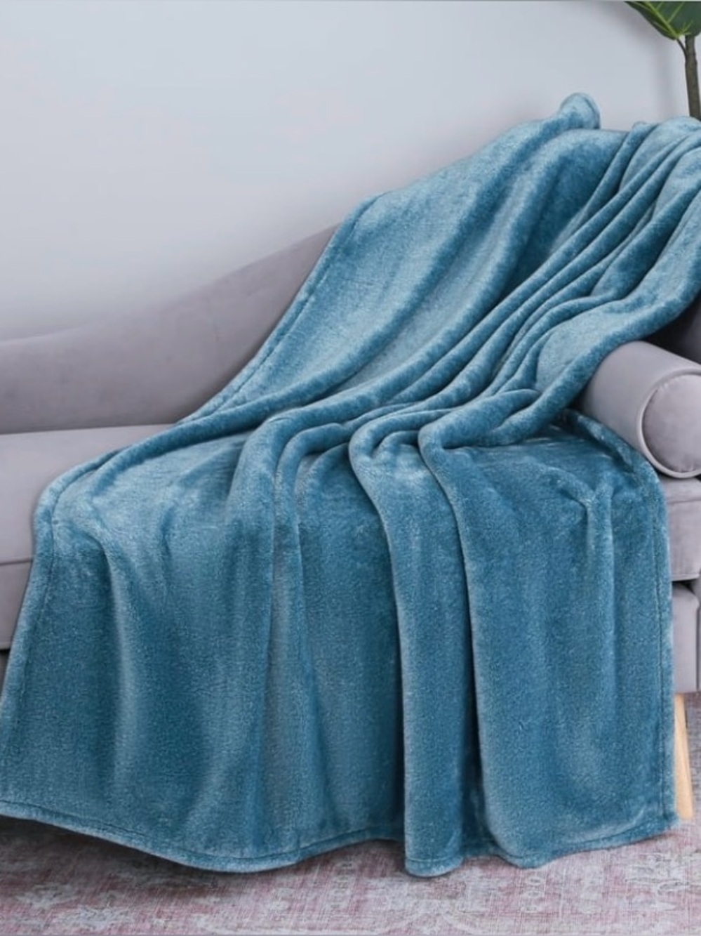 Soft Teal Blue Throw Stadium Blanket Dorm Decor 50x70